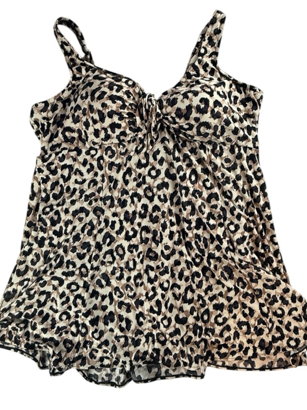 Bal Harbour Leopard bathing suit Plus Size 24W Flowy swim dress